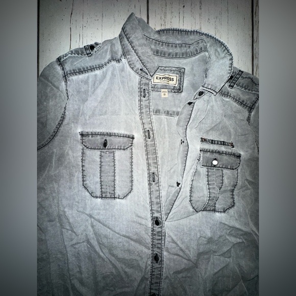 Express Boyfriend Button Down - Picture 3 of 3